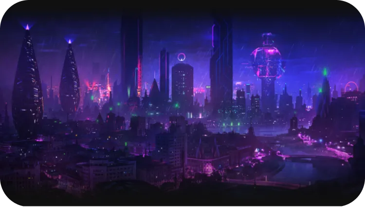 une ville futuriste cyberpunk
