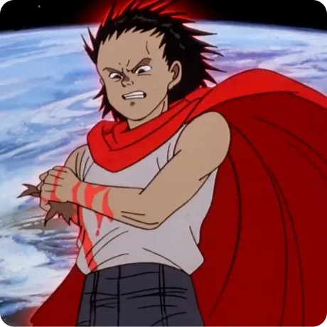 L'antagoniste d'Akira, Tetsuo, blessé